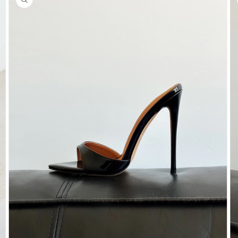 Cult of Coquette Gia Black Patent Leather Vegan Mule